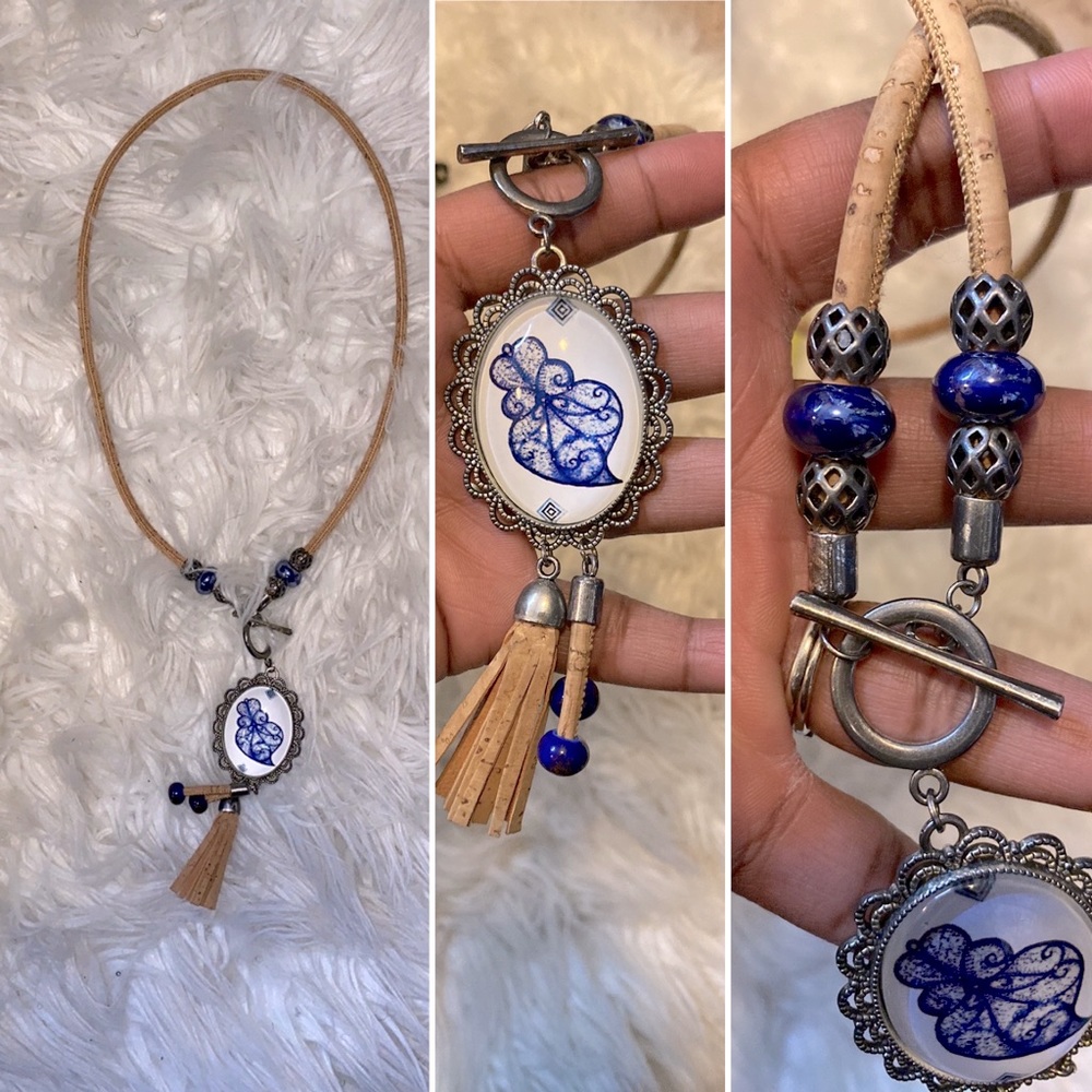 Cork Medallion Necklace